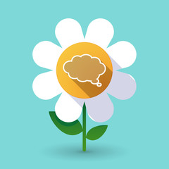 Long shadow daisy with a comic cloud balloon