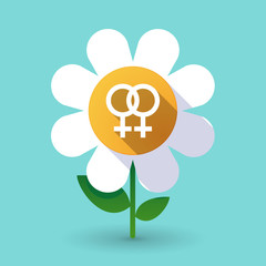 Long shadow daisy with a lesbian sign