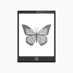 Isolated tablet pc with a butterfly