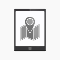Isolated tablet pc with a map