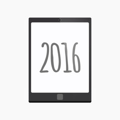 Isolated tablet pc with a 2016 sign