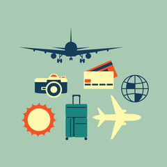 Vector simple universal travel set to use for web