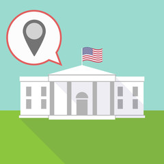 The White House with a map mark