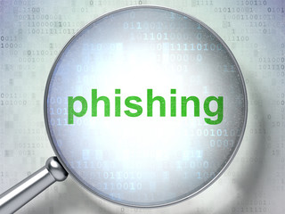 Privacy concept: Phishing with optical glass