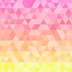 Background of geometric shapes. Colorful mosaic pattern. Vector illustration. Sunset colors.