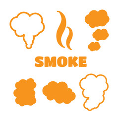 Set of flow smoke abstraction icons isolated. Smoke vector
