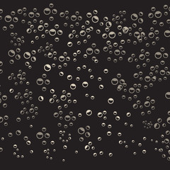 Bubbles in water on black background. Bubbles in water vector