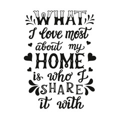 Hand lettering typography home poster