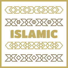 Islamic ornamental borders. Islamic vector background set