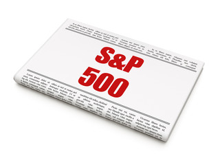 Stock market indexes concept: newspaper headline S&P 500