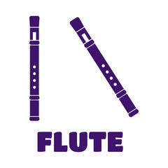 Classical flute, isolated on white background vector