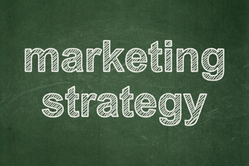 Fototapeta premium Marketing concept: Marketing Strategy on chalkboard background