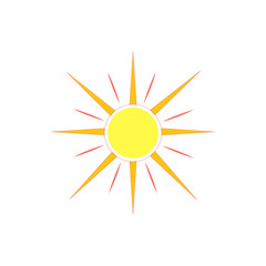 The sun sign on white background