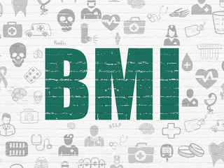 Healthcare concept: BMI on wall background