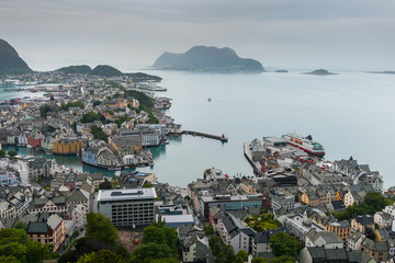 Obraz premium Alesund, view from Aksla viewpoint, Norway
