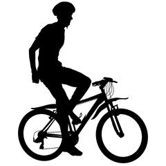 Silhouette of a cyclist male. vector illustration