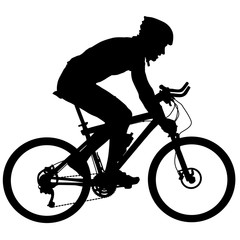 Silhouette of a cyclist male. vector illustration