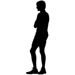 Black silhouettes man on white background. Vector illustration