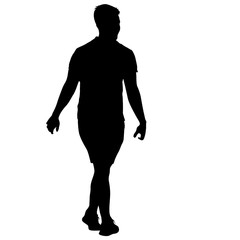 Black silhouettes man on white background. Vector illustration