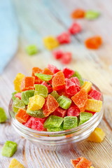 Multicolored candied fruit