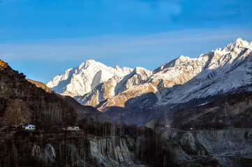 Karakoram Mountains bereik, piek en top