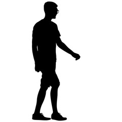Black silhouettes man on white background. Vector illustration