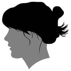silhouette of a woman in profile