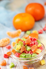 Multicolored candied fruit