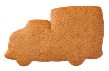 Fototapeta na wymiar Gingerbread Truck Cookie