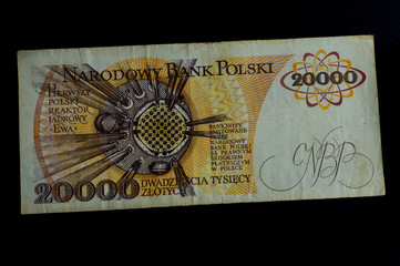 Old twenty thousand Polish zloty