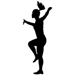 Black silhouettes Dancing on white background. Vector illustration