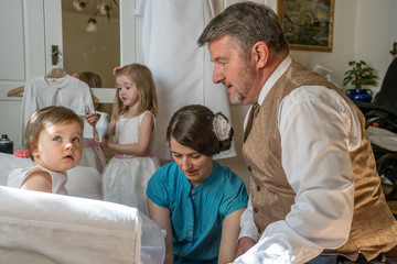 Fototapeta premium wedding / A family prepares for the wedding before 