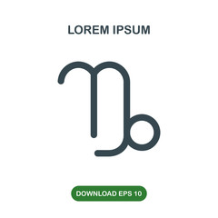 Zodiac capricorn symbol icon vector