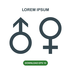 Male and female symbol icon vector