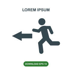 Running to exit icon vector