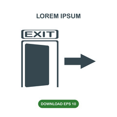 Exit door icon vector