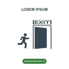 Running man to exit icon vector