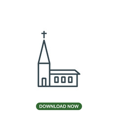 Church icon vector