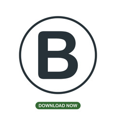 B letter icon vector