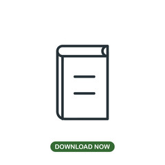 Closed book icon vector