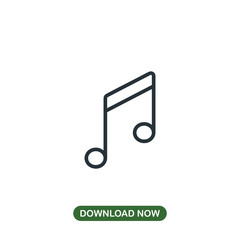 Musical note icon vector