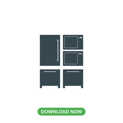 Electric kitchen furniture icon vector
