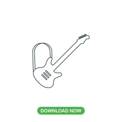 Electric guitar icon vector