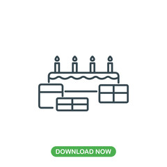 Birthday cake and gifts icon vector