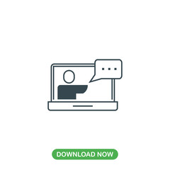Online lectures icon vector