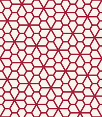 abstract geometric pentagon grid seamless floral pattern