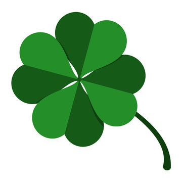 icon green leaf clover for St. Patrick's day vector illustration isolated on white background