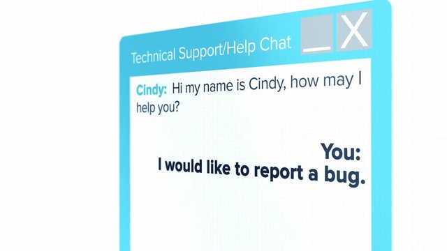 Chatroom tech support text   Report a bug