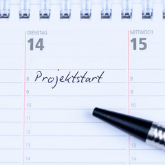 Terminkalender mit Eintrag - Projektstart