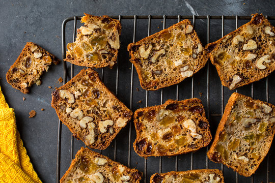 Golden raisin thins  on cooling rack